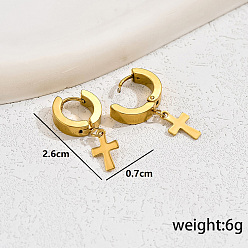 Золотой Стильные 201 классические серьги-кольца из нержавеющей стали, золотые, 26x7 мм