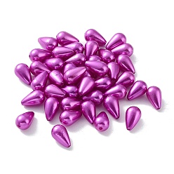 Purple ABS Plastic Imitation Pearl, Drop, Purple, 16x10mm, Hole: 1mm, about 600pcs/pound