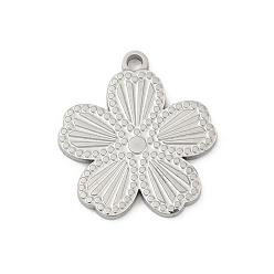Нержавеющая Сталь Цвет 304 подвески из нержавеющей стали, цветочный шарм, анти-тускнение, цвет нержавеющей стали, 17.5x16x1.5 мм, отверстие : 1.5 мм