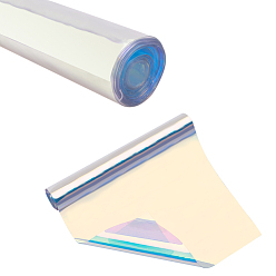 Coloré Vinyle transparent pvc de paillettes, effet miroir magique irisé, colorées, 95x20x0.04 cm