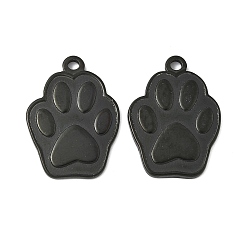 Черный Ионное покрытие (ip) 304 подвески из нержавеющей стали, с рисунками собачих следов, чёрные, 30x22x2 мм, отверстие : 2.5 мм