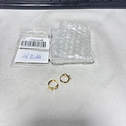 Настоящее золото 18K 2 шт. латунная фурнитура для серег-кольцов из прозрачного кубического циркония с микропаве, без свинца, без никеля и без кадмия, звонить звездочкой, реальный 18 k позолоченный, 14.5x14.5x4.5 мм, отверстие : 1.4 мм, штифты : 0.9 мм