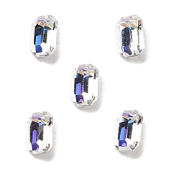 Лунный Свет K 9 кабошоны из стеклянного страза, задние и задние, прямоугольные, лунный свет, 4x2.7x2 мм