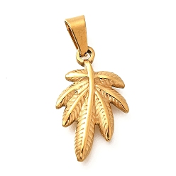Золотой 201 подвески из нержавеющей стали, очарование листа, ионное покрытие (ip), золотые, 23.5x14.5x3 мм, отверстие : 7.5x3.5 мм
