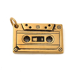 Античное Золото Ионное покрытие (ip) 304 подвески из нержавеющей стали, с целью перехода в кольце, лента-брелок, античное золото , 23.5x38x5.5 мм, отверстие : 6.8 мм