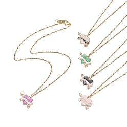 Mixed Color 5Pcs 5 Color One Arrow Through the Heart Alloy Enamel Pendant Necklaces Set, Word Love 304 Stainless Steel Jewelry for Valentine's Day, Mixed Color, 17.32 inch(44cm), 1Pc/color