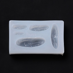 White DIY Pendants Silicone Molds, Resin Casting Pendant Molds, For UV Resin, Epoxy Resin Jewelry Making, Baguette, White, 46x28x8mm, Inner Diameter: 3~8x8~25mm