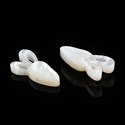 Coquillage Blanc Perles de coquillage blanc naturel, carotte, 12x6.5x3~3.5mm, Trou: 0.9mm