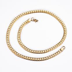 Golden 304 Stainless Steel Chain Necklaces, with Lobster Claw Clasps, Golden, 24.8 inch(63cm), 7.5x2mm