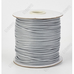 Светло-серый 20шт. регулируемый корейский вощеный полиэстеровый шнур для изготовления браслетов, 304 кольца прыжок из нержавеющей стали, цвет нержавеющей стали, светло-серый, 9-1/4 дюйм (23.5 см)