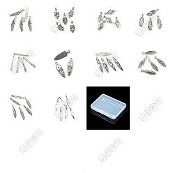 Mixed Shapes 140 pcs 10 styles pendentifs en alliage de style tibétain, Siver antique, formes mixtes, 16~29x4~9mm, 14 pcs / style