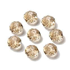 Tan Glass Imitation Austrian Crystal Beads, Faceted, Rondelle, Tan, 8x5~5.5mm, Hole: 1.2~1.5mm