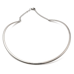 Нержавеющая Сталь Цвет 202 ожерелья-чокеры из нержавеющей стали с застежками, жесткие ожерелья для женщин, цвет нержавеющей стали, внутренний диаметр: 5.12 дюйм (13 см), 4 мм