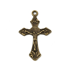 Античная Бронза Подвески в тибетском стиле , на Пасху, без свинца и без кадмия, кулон крест распятия, античная бронза, 33.5x20.5x2.5 мм, отверстие : 2 мм