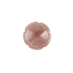 Strawberry Quartz Flower Natural Strawberry Quartz Worry Stones, Crystal Healing Stone for Reiki Balancing Meditation, 38x7mm