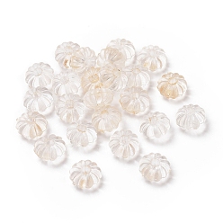 Clear Transparent Acrylic Beads, with Glitter Powder, Pumpkin Shape, Clear, 8.5x5mm, Hole: 2mm, 2500pcs/500g