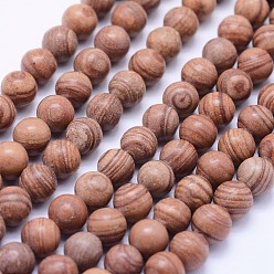 Red Line Jasper Natural Red Line Jasper Beads Strands, Round, 6mm, Hole: 1mm, about 62pcs/strand, 14.6 inch(37.2cm)