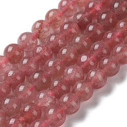 Strawberry Quartz Natural Strawberry Quartz Beads Strands, Round, 8mm, Hole: 0.8mm, about 43pcs/strand, 14.65''(37.2cm)