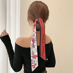 Flower Cloth Headband, Scarves, Wide Hair Accessories for Women, Flower Pattern, 850x55mm