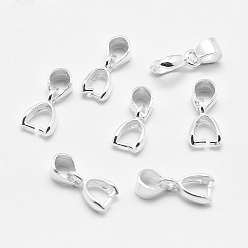 Silver 925 Sterling Silver Pendant Bails, Ice Pick & Pinch Bails, Silver, 3x4mm Inner Diameter, 9x5x2mm, Hole: 3x4mm, Pin: 0.8mm