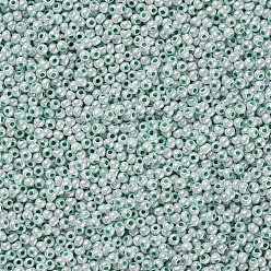 Аквамарин Fgb 8/0 круглый стеклянный бисер класса А, Цейлон, аквамарин, 3x2 мм, отверстие : 1 мм, Около 10000 шт / фунт