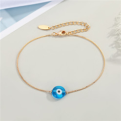 Transparent blue eyes. Браслет из богемной смолы и регулируемый браслет, комплект украшений от сглаза