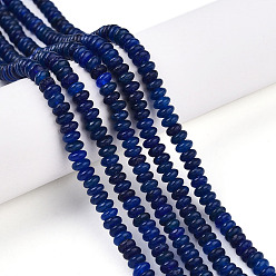 Bleu Foncé Teints naturels blanches perles de jade brins, rondelle, bleu foncé, 4~5x2~3mm, Trou: 0.8mm, Environ 142~150 pcs/chapelet, 14.57~14.96'' (37~38 cm)