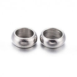 Stainless Steel Color 201 Stainless Steel Spacer Beads, Rondelle, Stainless Steel Color, 3x1mm, Hole: 2mm