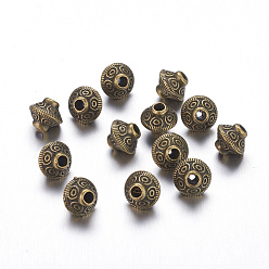 Antique Bronze Tibetan Style Spacer Beads, Lead Free & Cadmium Free & Nickel Free, Bicone, Antique Bronze, 5.4x6.3mm, Hole: 1mm