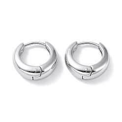 Stainless Steel Color 304 Stainless Steel Polishing Hoop Earrings, Stainless Steel Color, 15x6mm