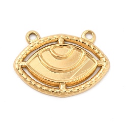 Golden Ion Plating(IP) 304 Stainless Steel Pendant Settings for Enamel, Eye Charms, Golden, Tray: 2~2.5x4.5~17.5mm, 19x26x2mm, Hole: 1.5mm