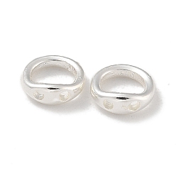 925 Sterling Silver Plated Brass Ring Charm Connectors, Bracelet Necklace End Loop Wire Protector, 925 Sterling Silver Plated, 5x2mm, Hole: 0.8mm