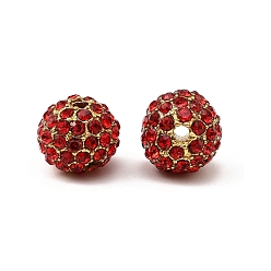 Светло-сиамский Бусины из сплава и страза, класс А, круглые, золото , Light Siam, 10 мм