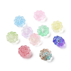 Mixed Color Transparent Spray Painted Glass Beads, Sunflower, Mixed Color, 15x10mm, Hole: 1.2mm