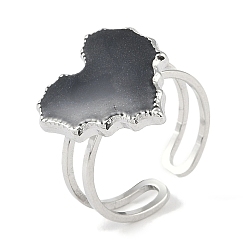 Нержавеющая Сталь Цвет 304 эмалированные кольца на палец в форме сердца из нержавеющей стали, открытые кольца для женщин, цвет нержавеющей стали, 12x16 мм