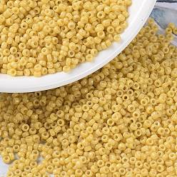 (RR4452) Дуракоат Окрашенный Непрозрачный Банановый Миюки круглые бусины рокайль, японский бисер, 11/0, (rr 4452) непрозрачный банан, окрашенный в дюракоат, 11/0, 2x1.3 мм, отверстие : 0.8 мм, Около 1111 шт / 10 г