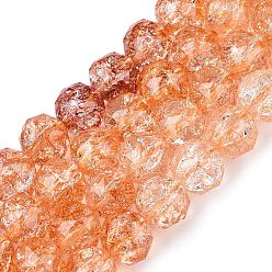 Сэнди Коричневый Хрустящие прозрачные стеклянные бусины нити, круглые, граненые, песчаный коричневый, 9.5~10.5 мм, отверстие : 1.2~1.4 мм, около 41~42 шт / нитка, 14.76~15.16 дюйм (37.5~38.5 см)