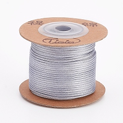 Light Grey Nylon Cords, String Threads Cords, Round, Light Grey, 1.5mm, about 25m/roll