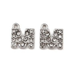 Letter M 304 из нержавеющей стали амулеты горный хрусталь, цвет нержавеющей стали, Буква М, 8.5x7.5x2, отверстие : 1 мм