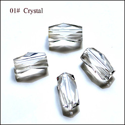 Clear Imitation Austrian Crystal Beads, Grade AAA, Faceted, Column, Clear, 11x7.5mm, Hole: 0.7~0.9mm