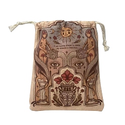 Human Canvas Cloth Packing Pouches, Drawstring Bags, Rectangle, Human Pattern, 15~18x13~14cm