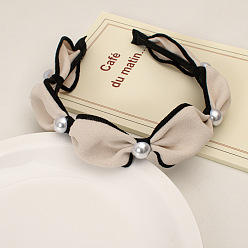 1# beige Винтажная повязка на голову с жемчужными ушками во французском стиле, , широкие поля, простой аксессуар для волос.