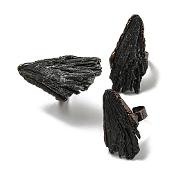 Турмалин Регулируемые кольца из натурального черного турмалина, с красной медной латунью, украшения для унисекс, nuggest, регулируемый