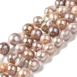 Tan Natural Keshi Pearl Beads Strands, Baroque Pearls, Cultured Freshwater Pearl, Teardrop, Tan, 11.5~13.5x10.5~12x11~12mm, Hole: 0.6mm, about 33~34pcs/strand, 15.63~15.87 inch(39.7~40.3cm)