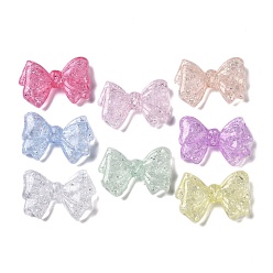 Bowknot Crackle Transparent Acrylic Beads, Mixed Color, Bowknot, 20.5x29.5x7.5mm, Hole: 2mm, about 217pcs/500g