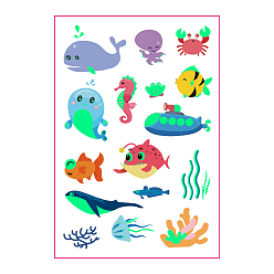 Others Ocean Theme Pattern Luminous Removable Temporary Water Proof Tattoos Paper Stickers, Ocean Themed Pattern, 11x7.5cm