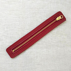 FireBrick PU Leather Bag Zipper, for Bag Replacement Accessories, FireBrick, 22.5x3.3x0.8cm