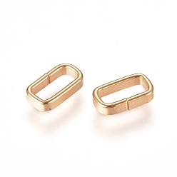 Golden 201 Stainless Steel Quick Link Connectors, Linking Rings, Closed but Unsoldered, Rectangle, Golden, 7.5x4.2x1.7mm, Inner Diameter: 6x2.7mm