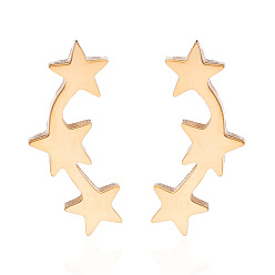 golden Chic and Versatile Star Stud Earrings for Women - Perfect for Students!