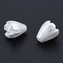 Ivoire Perles de nacre en plastique ABS, fleur, blanc crème, 8x7mm, Trou: 1mm